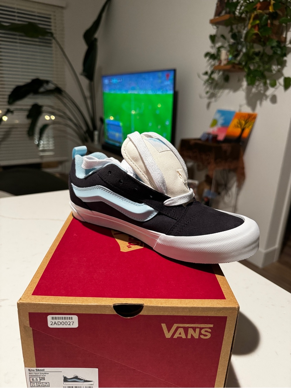 Vans Knu Skool Retro Sport Grey/Blue Kids Sneakers